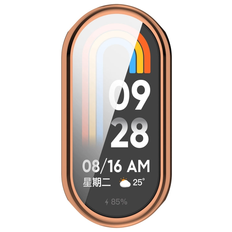 For Xiaomi Mi Band 8 Full Coverage TPU Electroplating Watch Protective Case(Rose Gold) - Watch Cases by PMC TechLife | Online Shopping South Africa | PMC TechLife