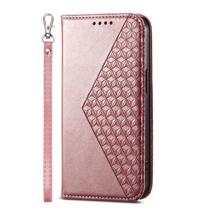 For Xiaomi 14 Cubic Grid Calf Texture Magnetic Leather Phone Case(Rose Gold) - 14 Cases by PMC Jewellery | Online Shopping South Africa | PMC Jewellery | Buy Now Pay Later Mobicred