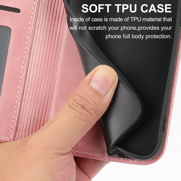 For Xiaomi 14 Cubic Grid Calf Texture Magnetic Leather Phone Case(Rose Gold) - 14 Cases by PMC TechLife | Online Shopping South Africa | PMC TechLife | Buy Now Pay Later Mobicred
