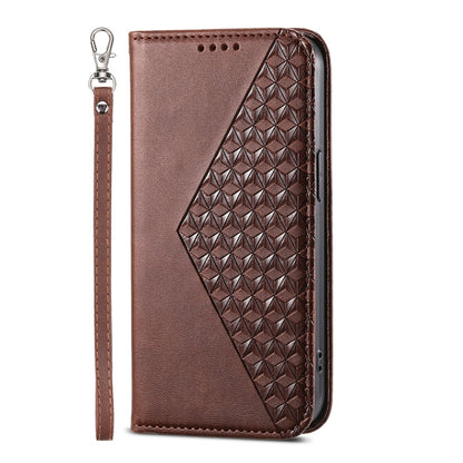 For Xiaomi Redmi 13C Cubic Grid Calf Texture Magnetic Leather Phone Case(Brown) - 13C Cases by PMC Jewellery | Online Shopping South Africa | PMC Jewellery | Buy Now Pay Later Mobicred