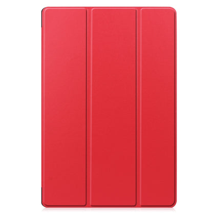 For Samsung Galaxy Tab S9 FE+ / S10+ Custer Pure Color 3-Fold Holder Smart Leather Tablet Case(Red) - Galaxy Tab S9 FE+ by PMC Jewellery | Online Shopping South Africa | PMC Jewellery | Buy Now Pay Later Mobicred