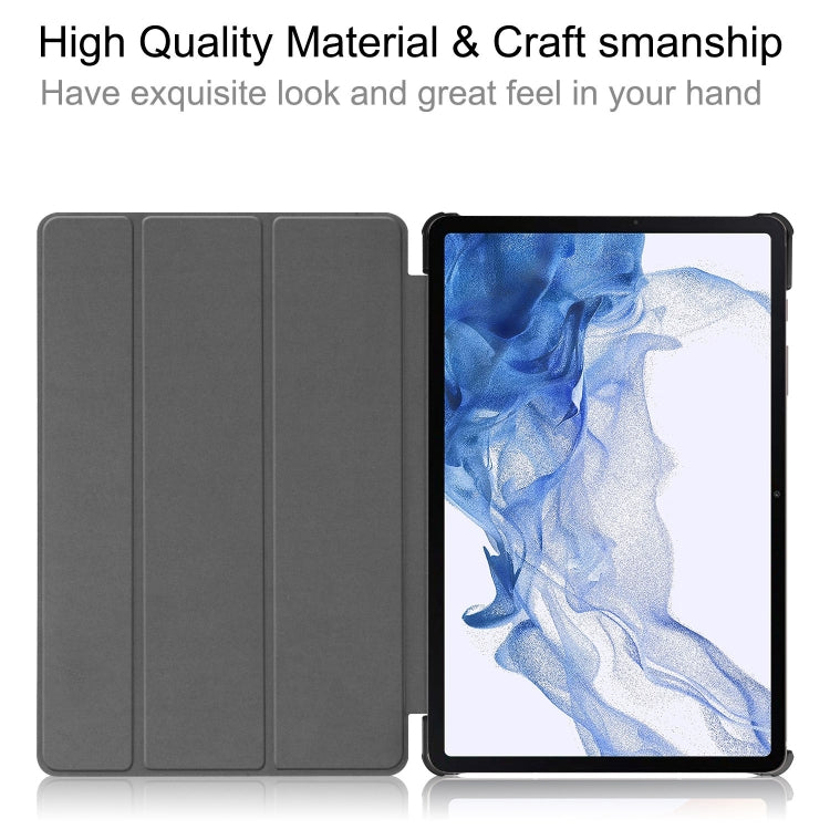 For Samsung Galaxy Tab S9 Custer Painted 3-Fold Holder Smart Leather Tablet Case(Unicorn) - Galaxy Tab S9 Cases by PMC Jewellery | Online Shopping South Africa | PMC Jewellery | Buy Now Pay Later Mobicred