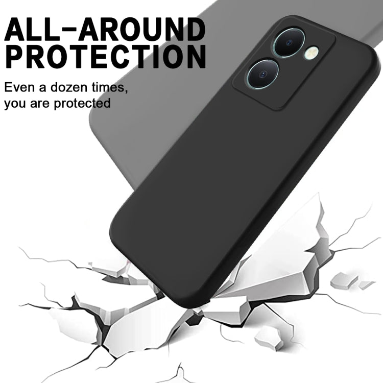 For vivo Y36 5G Pure Color Liquid Silicone Shockproof Phone Case(Black) - vivo Cases by PMC Jewellery | Online Shopping South Africa | PMC Jewellery | Buy Now Pay Later Mobicred