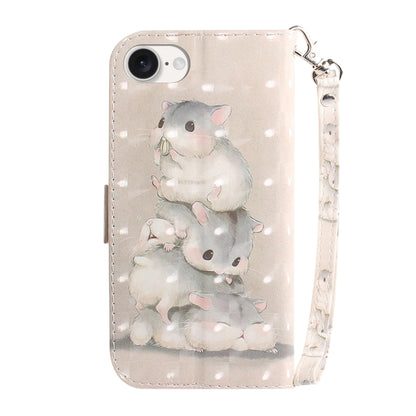 For iPhone SE 2024 3D Colored Horizontal Flip Leather Phone Case(Squirrels) - More iPhone Cases by PMC Jewellery | Online Shopping South Africa | PMC Jewellery | Buy Now Pay Later Mobicred