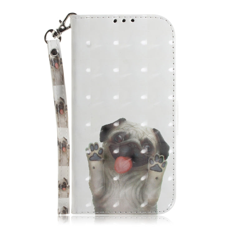 For iPhone SE 2024 3D Colored Horizontal Flip Leather Phone Case(Pug) - More iPhone Cases by PMC Jewellery | Online Shopping South Africa | PMC Jewellery | Buy Now Pay Later Mobicred