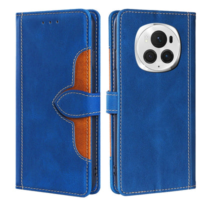 For Honor Magic6 Pro 5G Skin Feel Magnetic Buckle Leather Phone Case(Blue) - Honor Cases by PMC Jewellery | Online Shopping South Africa | PMC Jewellery | Buy Now Pay Later Mobicred