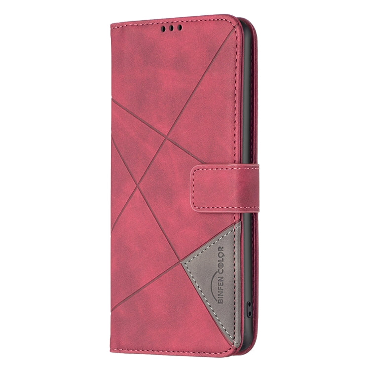 For Nokia G42 Magnetic Buckle Rhombus Texture Leather Phone Case(Red) - Nokia Cases by PMC TechLife | Online Shopping South Africa | PMC TechLife