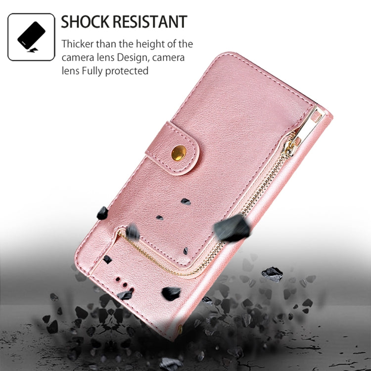 For Honor Magic6 Pro Zipper Bag Leather Phone Case(Rose Gold) - Honor Cases by PMC Jewellery | Online Shopping South Africa | PMC Jewellery | Buy Now Pay Later Mobicred