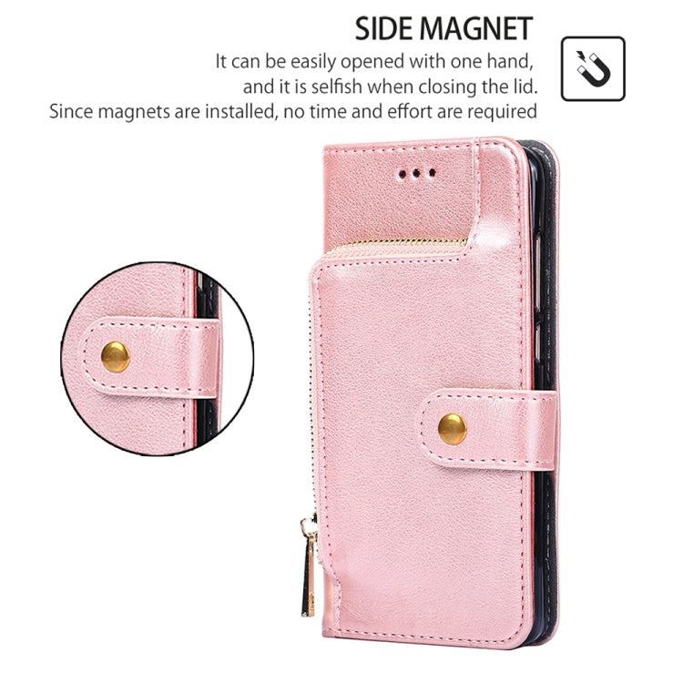 For Honor Magic6 Pro Zipper Bag Leather Phone Case(Rose Gold) - Honor Cases by PMC Jewellery | Online Shopping South Africa | PMC Jewellery | Buy Now Pay Later Mobicred