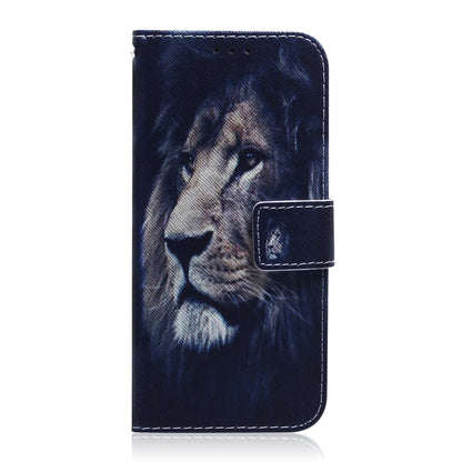 For iPhone 16 Coloured Drawing Flip Leather Phone Case(Lion) - iPhone 16 Cases by PMC Jewellery | Online Shopping South Africa | PMC Jewellery | Buy Now Pay Later Mobicred