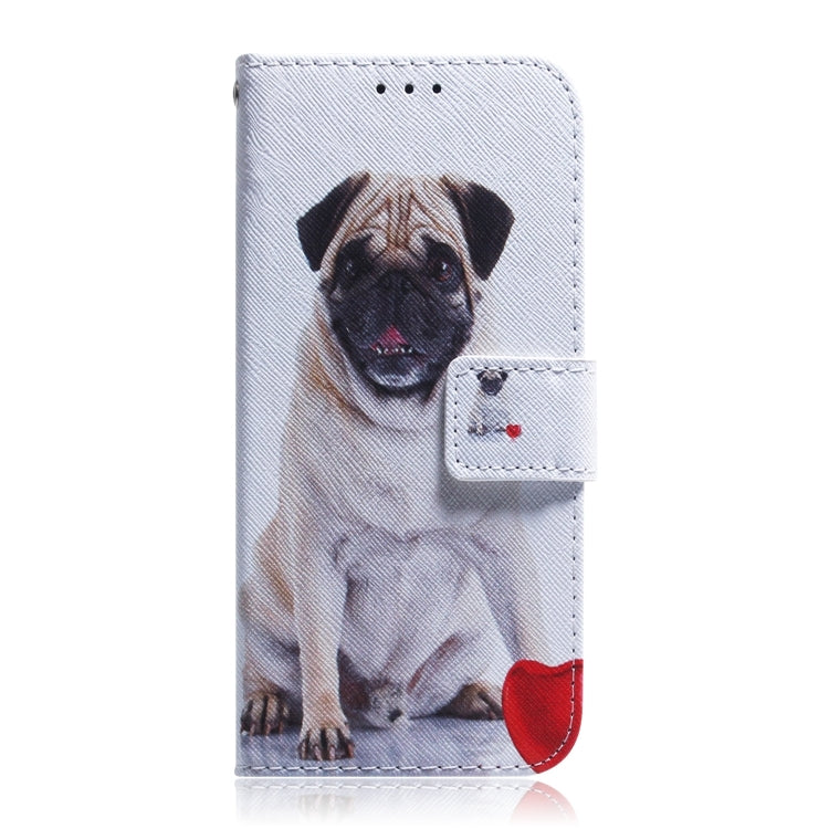 For iPhone 16 Pro Coloured Drawing Flip Leather Phone Case(Pug) - iPhone 16 Pro Cases by PMC TechLife | Online Shopping South Africa | PMC TechLife | Buy Now Pay Later Mobicred