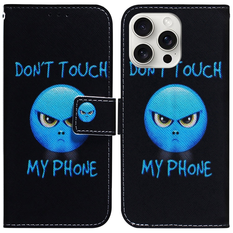 For iPhone 16 Pro Coloured Drawing Flip Leather Phone Case(Anger) - iPhone 16 Pro Cases by PMC Jewellery | Online Shopping South Africa | PMC Jewellery | Buy Now Pay Later Mobicred