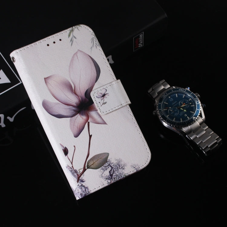 For iPhone 16 Plus Coloured Drawing Flip Leather Phone Case(Magnolia) - iPhone 16 Plus Cases by PMC TechLife | Online Shopping South Africa | PMC TechLife | Buy Now Pay Later Mobicred