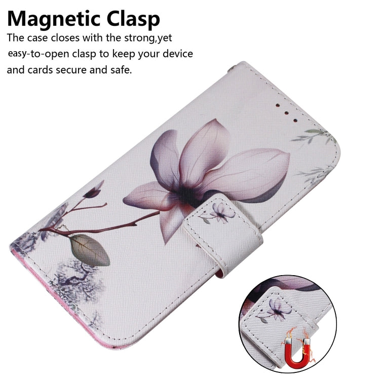 For iPhone 16 Plus Coloured Drawing Flip Leather Phone Case(Magnolia) - iPhone 16 Plus Cases by PMC TechLife | Online Shopping South Africa | PMC TechLife | Buy Now Pay Later Mobicred