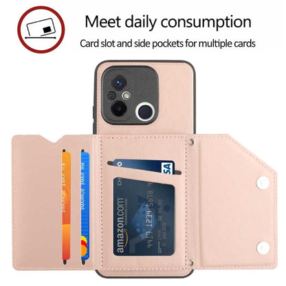 For Xiaomi Redmi 12C / 11A Skin Feel PU + TPU + PC Card Slots Phone Case(Rose Gold) - Xiaomi Cases by PMC Jewellery | Online Shopping South Africa | PMC Jewellery | Buy Now Pay Later Mobicred