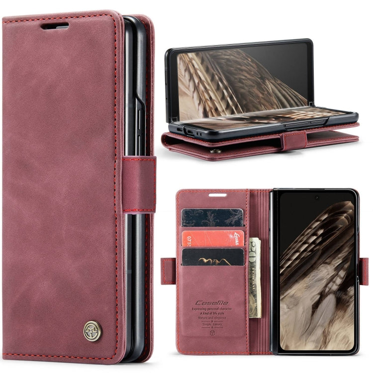 For Google Pixel Fold CaseMe 013 Multifunctional Horizontal Flip Leather Phone Case(Wine Red) - Google Cases by CaseMe | Online Shopping South Africa | PMC Jewellery | Buy Now Pay Later Mobicred