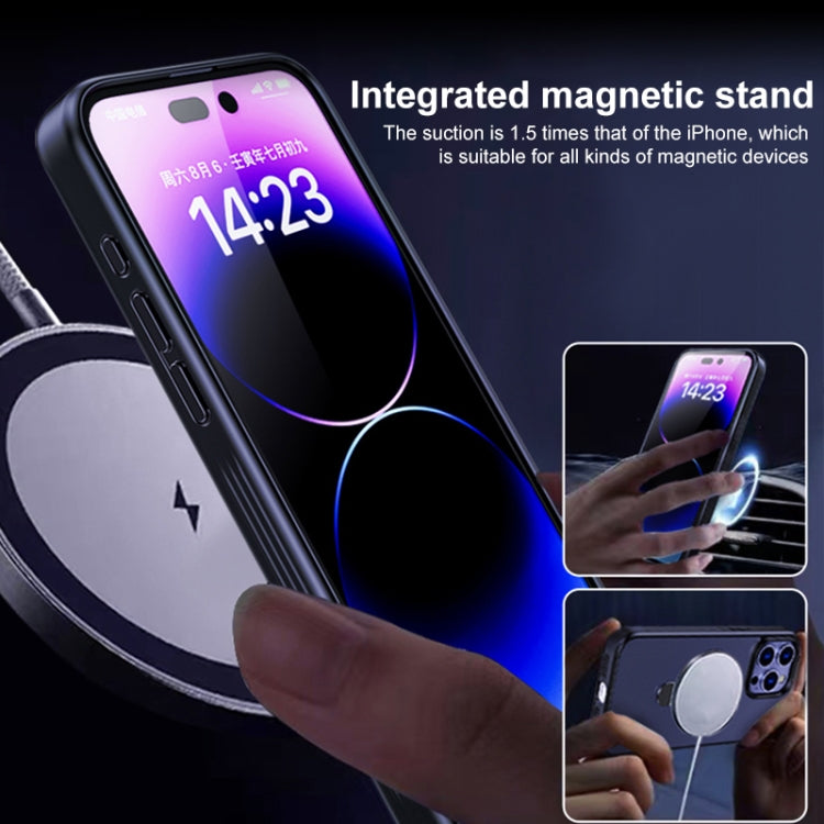 For iPhone 11 Multifunctional MagSafe Holder Phone Case(Blue) - iPhone 11 Cases by PMC TechLife | Online Shopping South Africa | PMC TechLife
