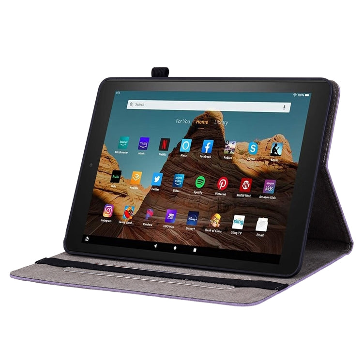 For Amazon Fire HD 10 2023 Butterfly Rose Embossed Leather Tablet Case(Purple) - Amazon by PMC TechLife | Online Shopping South Africa | PMC TechLife | Buy Now Pay Later Mobicred