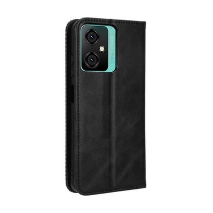 For Blackview Oscal C70 Magnetic Buckle Retro Texture Leather Phone Case(Black) - More Brand by PMC Jewellery | Online Shopping South Africa | PMC Jewellery