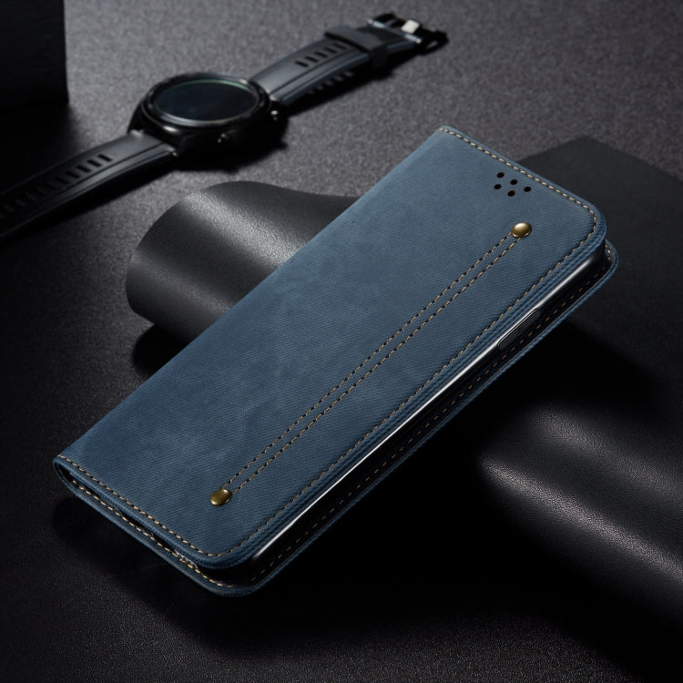 For iPhone 16 Pro Denim Texture Casual Style Horizontal Flip Leather Case(Blue) - iPhone 16 Pro Cases by PMC TechLife | Online Shopping South Africa | PMC TechLife | Buy Now Pay Later Mobicred