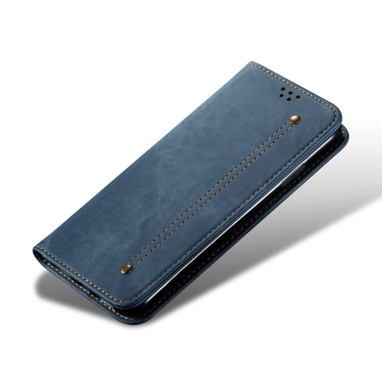 For iPhone 16 Plus Denim Texture Casual Style Horizontal Flip Leather Case(Blue) - iPhone 16 Plus Cases by PMC Jewellery | Online Shopping South Africa | PMC Jewellery | Buy Now Pay Later Mobicred