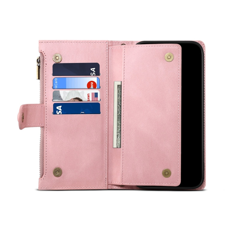 For iPhone 16 Pro ESEBLE Retro Frosted RFID Flip Leather Phone Case(Rose Gold) - free shipping - PMC TechLife - Order now!