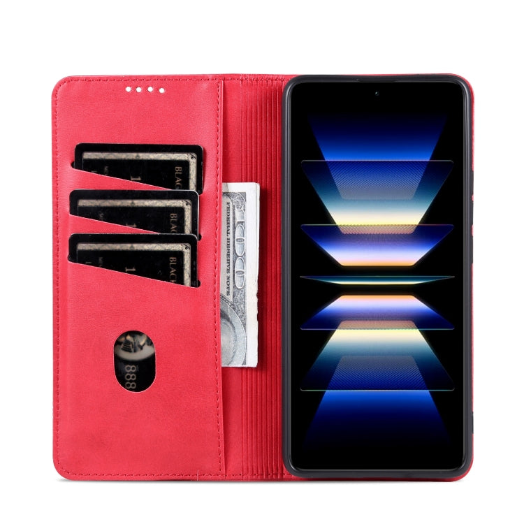 For Samsung Galaxy S24 5G AZNS Magnetic Calf Texture Flip Leather Phone Case(Red) - Galaxy S24 5G Cases by AZNS | Online Shopping South Africa | PMC Jewellery | Buy Now Pay Later Mobicred