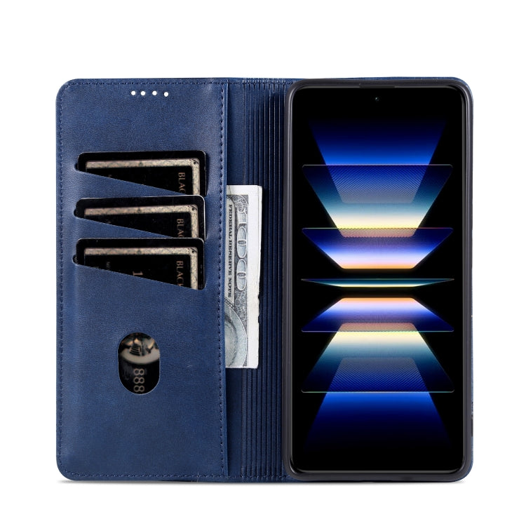 For Samsung Galaxy S24 5G AZNS Magnetic Calf Texture Flip Leather Phone Case(Dark Blue) - Galaxy S24 5G Cases by AZNS | Online Shopping South Africa | PMC Jewellery | Buy Now Pay Later Mobicred