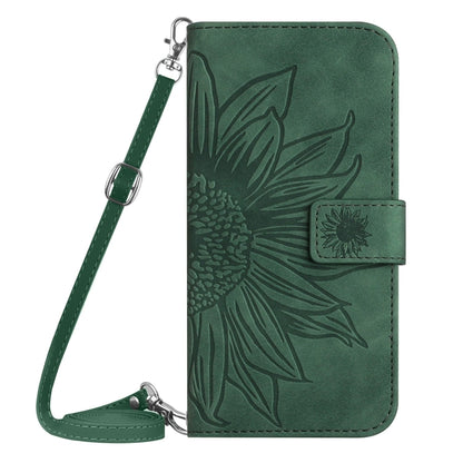 For Google Pixel 9 Pro Skin Feel Sun Flower Embossed Flip Leather Phone Case with Lanyard(Green) - Google Cases by PMC Jewellery | Online Shopping South Africa | PMC Jewellery | Buy Now Pay Later Mobicred