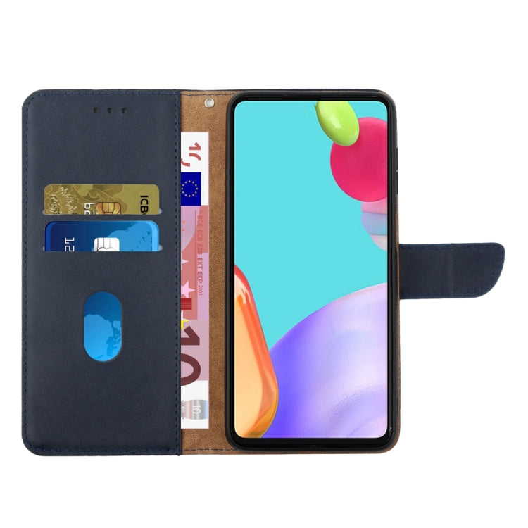 For Samsung Galaxy S23 FE 5G HT02 Genuine Leather Fingerprint-proof Flip Phone Case(Blue) - Galaxy S23 FE 5G Cases by PMC TechLife | Online Shopping South Africa | PMC TechLife