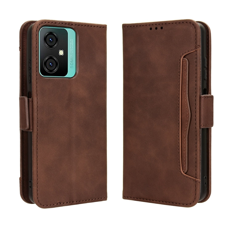 For Blackview Oscal C70 Skin Feel Calf Texture Card Slots Leather Phone Case(Brown) - More Brand by PMC Jewellery | Online Shopping South Africa | PMC Jewellery