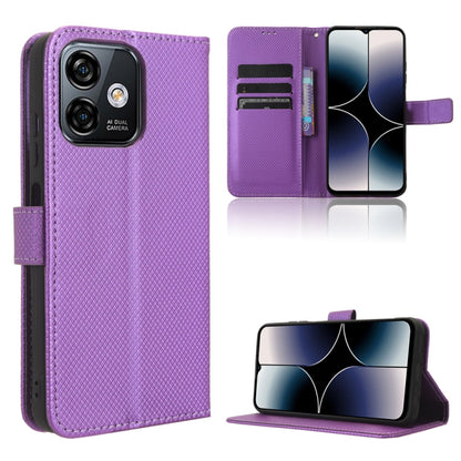 For Ulefone Note 16 Pro Diamond Texture Leather Phone Case(Purple) - Ulefone Cases by PMC Jewellery | Online Shopping South Africa | PMC Jewellery | Buy Now Pay Later Mobicred