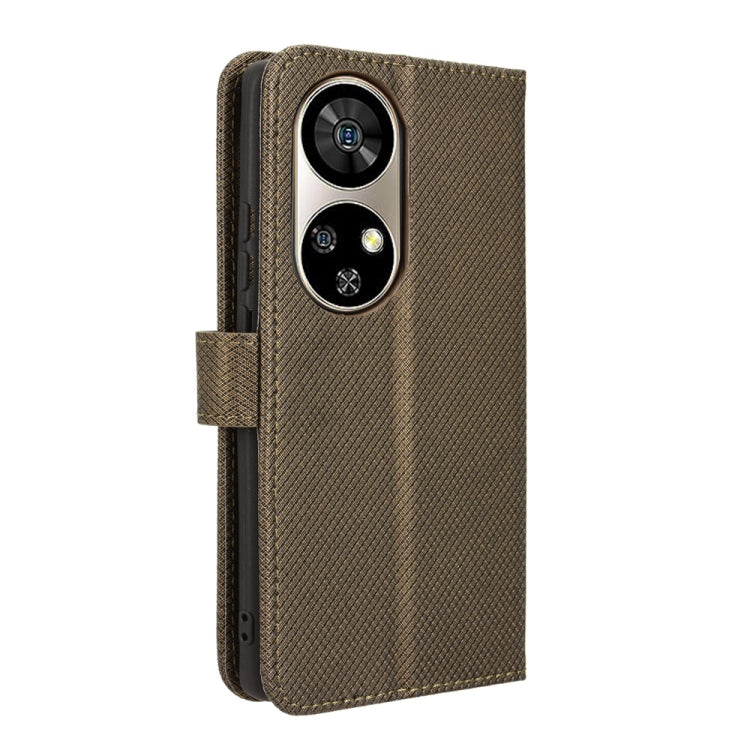 For Ulefone Note 17 Pro Diamond Texture Leather Phone Case(Brown) - free shipping - PMC Jewellery - Order now!