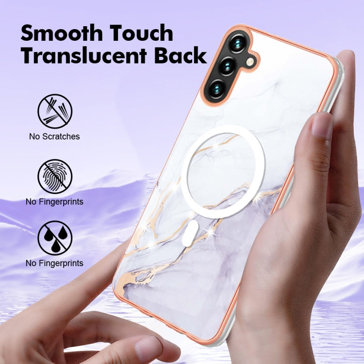 For Samsung Galaxy A34 5G Marble Pattern Dual-side IMD Magsafe TPU Phone Case(White 006) - Galaxy Phone Cases by PMC Jewellery | Online Shopping South Africa | PMC Jewellery