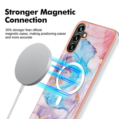 For Samsung Galaxy A34 5G Marble Pattern Dual-side IMD Magsafe TPU Phone Case(Blue Marble) - Galaxy Phone Cases by PMC Jewellery | Online Shopping South Africa | PMC Jewellery