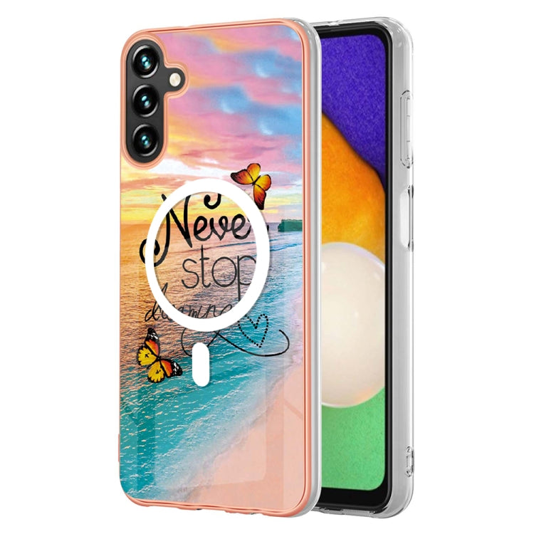 For Samsung Galaxy A54 5G Marble Pattern Dual-side IMD Magsafe TPU Phone Case(Dream Butterfly) - Galaxy Phone Cases by PMC Jewellery | Online Shopping South Africa | PMC Jewellery