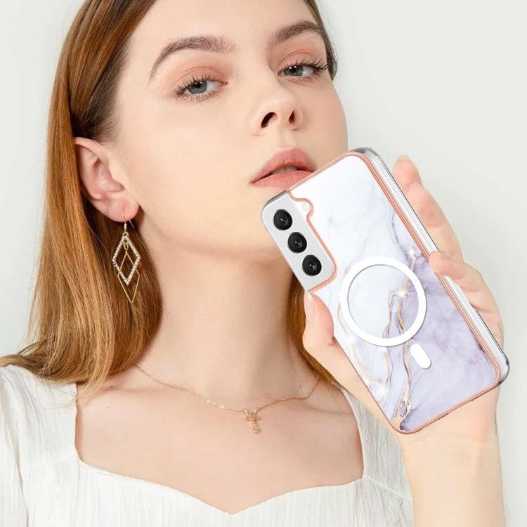 For Samsung Galaxy S22 5G Marble Pattern Dual-side IMD Magsafe TPU Phone Case(White 006) - Galaxy S22 5G Cases by PMC Jewellery | Online Shopping South Africa | PMC Jewellery