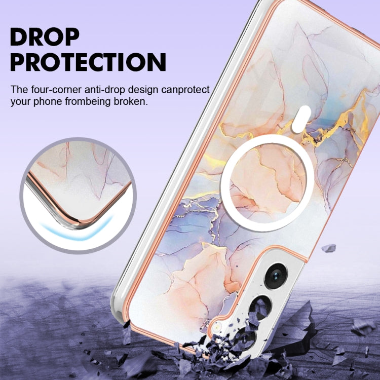 For Samsung Galaxy S22 5G Marble Pattern Dual-side IMD Magsafe TPU Phone Case(White Marble) - Galaxy S22 5G Cases by PMC Jewellery | Online Shopping South Africa | PMC Jewellery