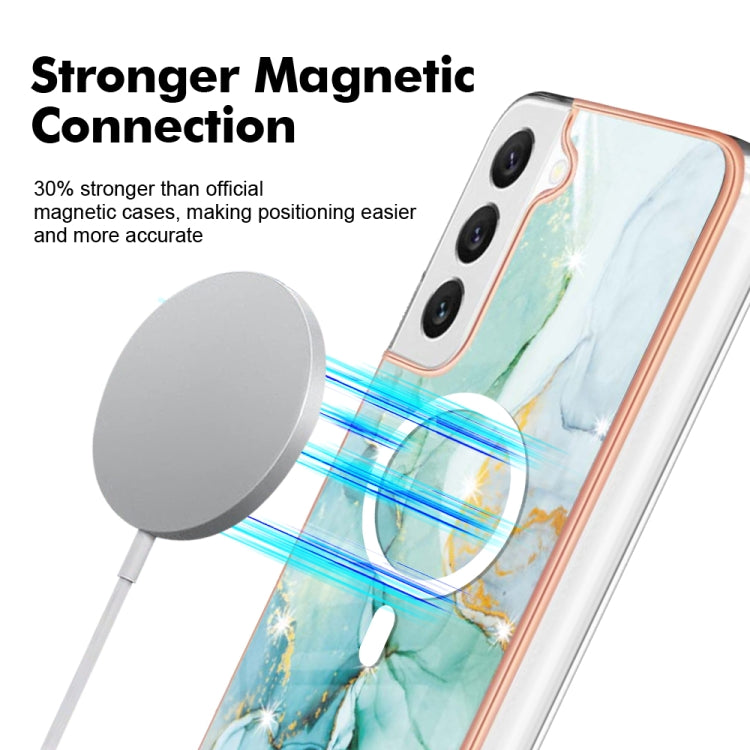 For Samsung Galaxy S23 5G Marble Pattern Dual-side IMD Magsafe TPU Phone Case(Green 003) - Galaxy S23 5G Cases by PMC TechLife | Online Shopping South Africa | PMC TechLife