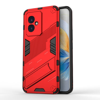 For Honor 100 5G Punk Armor 2 in 1 PC + TPU Phone Case with Holder(Red) - Honor Cases by PMC Jewellery | Online Shopping South Africa | PMC Jewellery | Buy Now Pay Later Mobicred