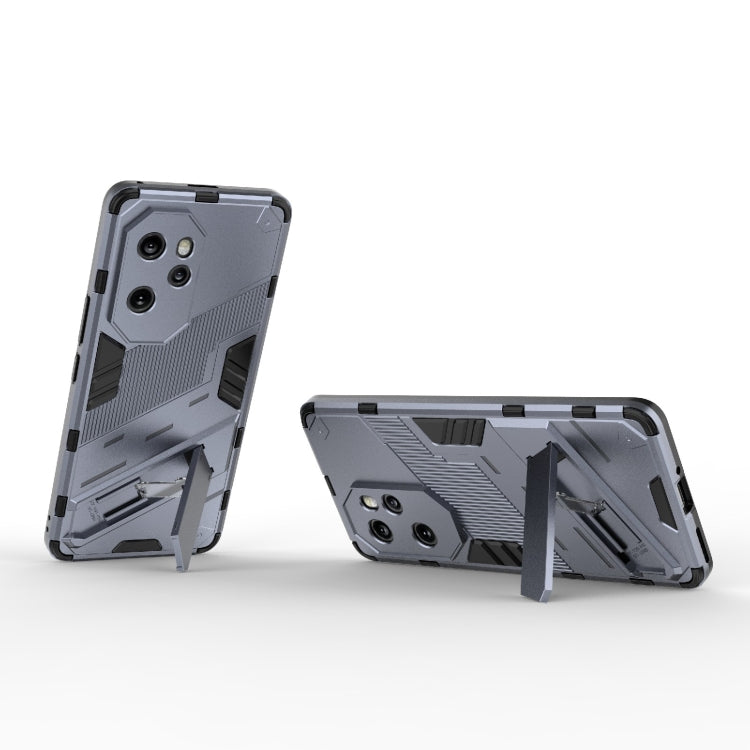 For Honor 100 Pro 5G Punk Armor 2 in 1 PC + TPU Phone Case with Holder(Grey) - Honor Cases by PMC Jewellery | Online Shopping South Africa | PMC Jewellery | Buy Now Pay Later Mobicred