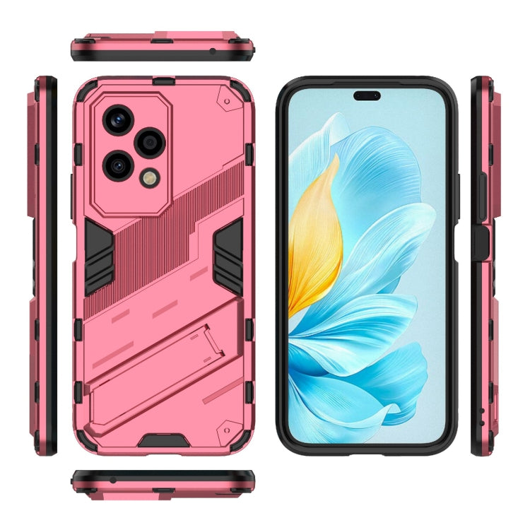 For Honor 200 Lite Global Punk Armor 2 in 1 PC + TPU Phone Case with Holder(Light Red) - Honor Cases by PMC TechLife | Online Shopping South Africa | PMC TechLife | Buy Now Pay Later Mobicred