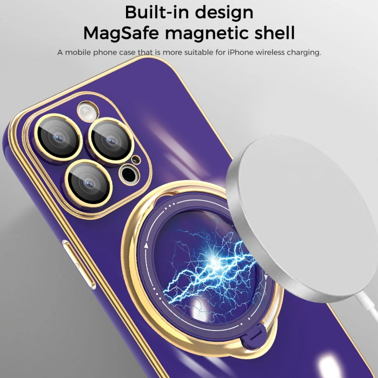 For iPhone 13 Pro Max Multifunction Electroplating MagSafe Holder Phone Case(Dark Purple) - free shipping - PMC TechLife - Order now!