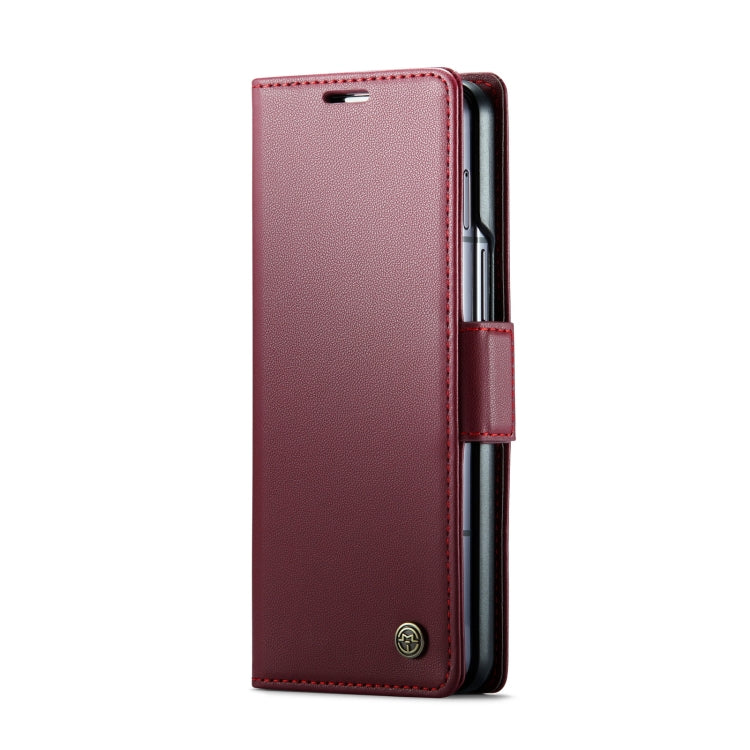 For Samsung Galaxy Z Fold6 5G CaseMe 023 Butterfly Buckle Litchi Texture RFID Anti-theft Leather Phone Case(Wine Red) - Galaxy Z Fold6 5G Cases by CaseMe | Online Shopping South Africa | PMC Jewellery | Buy Now Pay Later Mobicred