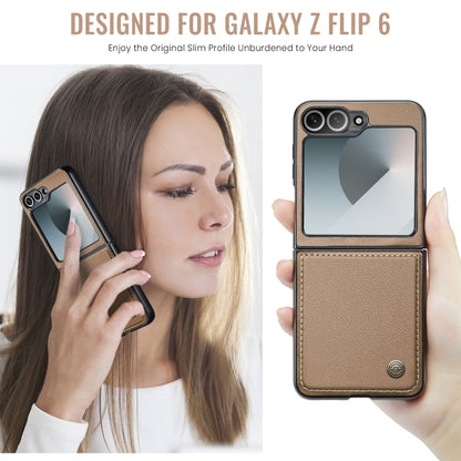 For Samsung Galaxy Z Flip6 5G CaseMe 023 Butterfly Buckle Litchi Texture RFID Anti-theft Leather Phone Case(Brown) - Galaxy Z Flip6 5G Cases by CaseMe | Online Shopping South Africa | PMC Jewellery | Buy Now Pay Later Mobicred