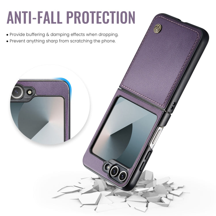 For Samsung Galaxy Z Flip6 5G CaseMe 023 Butterfly Buckle Litchi Texture RFID Anti-theft Leather Phone Case(Pearly Purple) - Galaxy Z Flip6 5G Cases by CaseMe | Online Shopping South Africa | PMC Jewellery | Buy Now Pay Later Mobicred