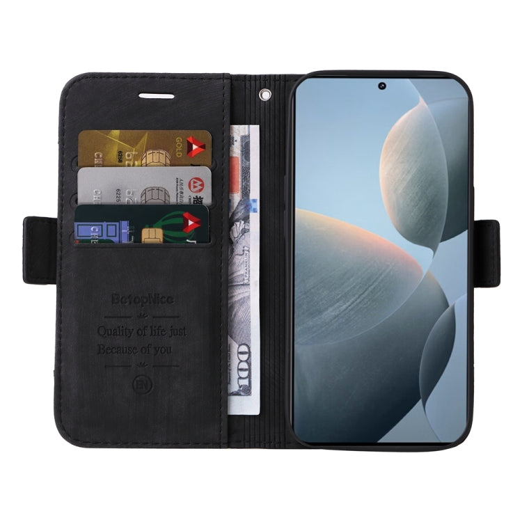 For Xiaomi Redmi K70 / K70 Pro 5G BETOPNICE Dual-side Buckle Leather Phone Case(Black) - K70 Cases by BETOPNICE | Online Shopping South Africa | PMC Jewellery | Buy Now Pay Later Mobicred