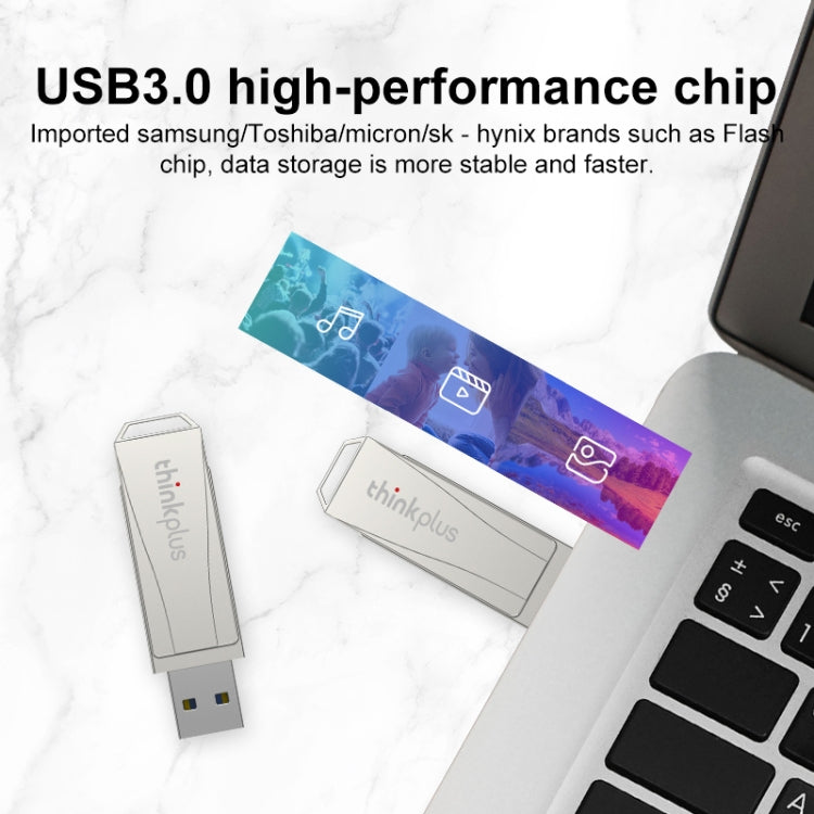 Lenovo Thinkplus USB 3.0 Rotating Flash Drive, Memory:64GB(Silver) - USB Flash Drives by Lenovo | Online Shopping South Africa | PMC Jewellery | Buy Now Pay Later Mobicred