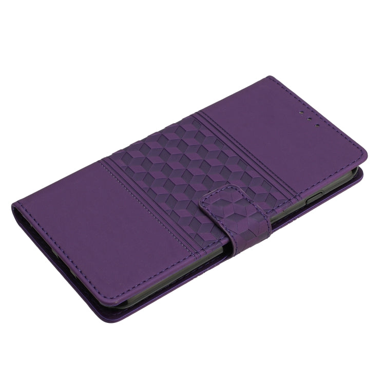 For iPhone 16 Diamond Embossed Skin Feel Leather Phone Case(Purple) - iPhone 16 Cases by PMC Jewellery | Online Shopping South Africa | PMC Jewellery | Buy Now Pay Later Mobicred