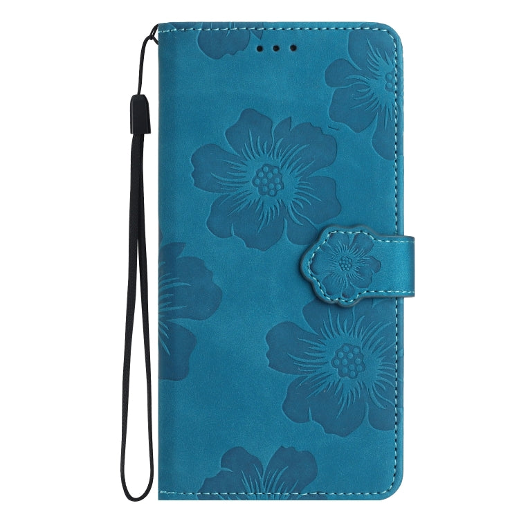 For iPhone 16 Plus Flower Embossing Pattern Leather Phone Case(Blue) - iPhone 16 Plus Cases by PMC TechLife | Online Shopping South Africa | PMC TechLife | Buy Now Pay Later Mobicred